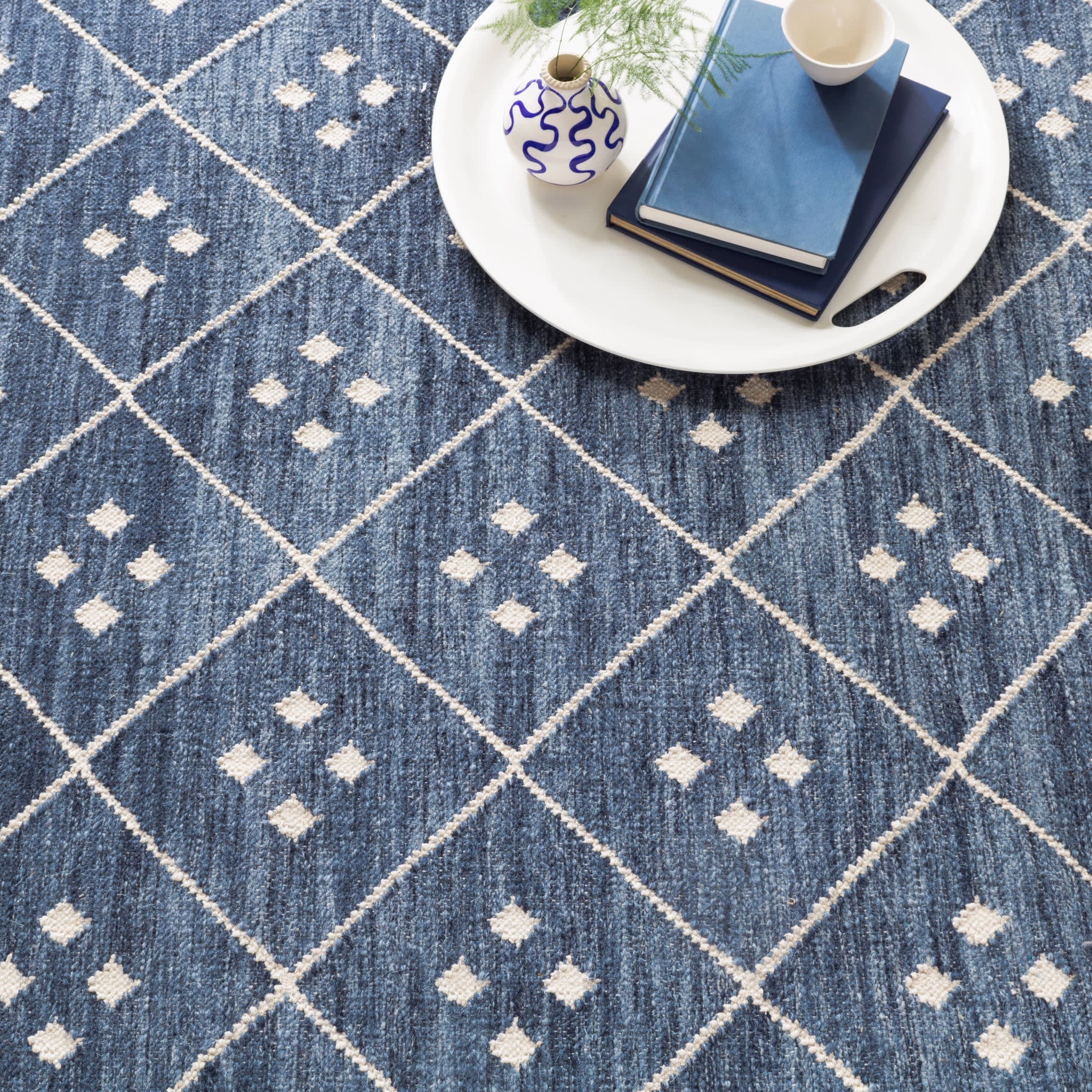 kota handwoven wool rug | indigo kota handwoven wool rug | indigo