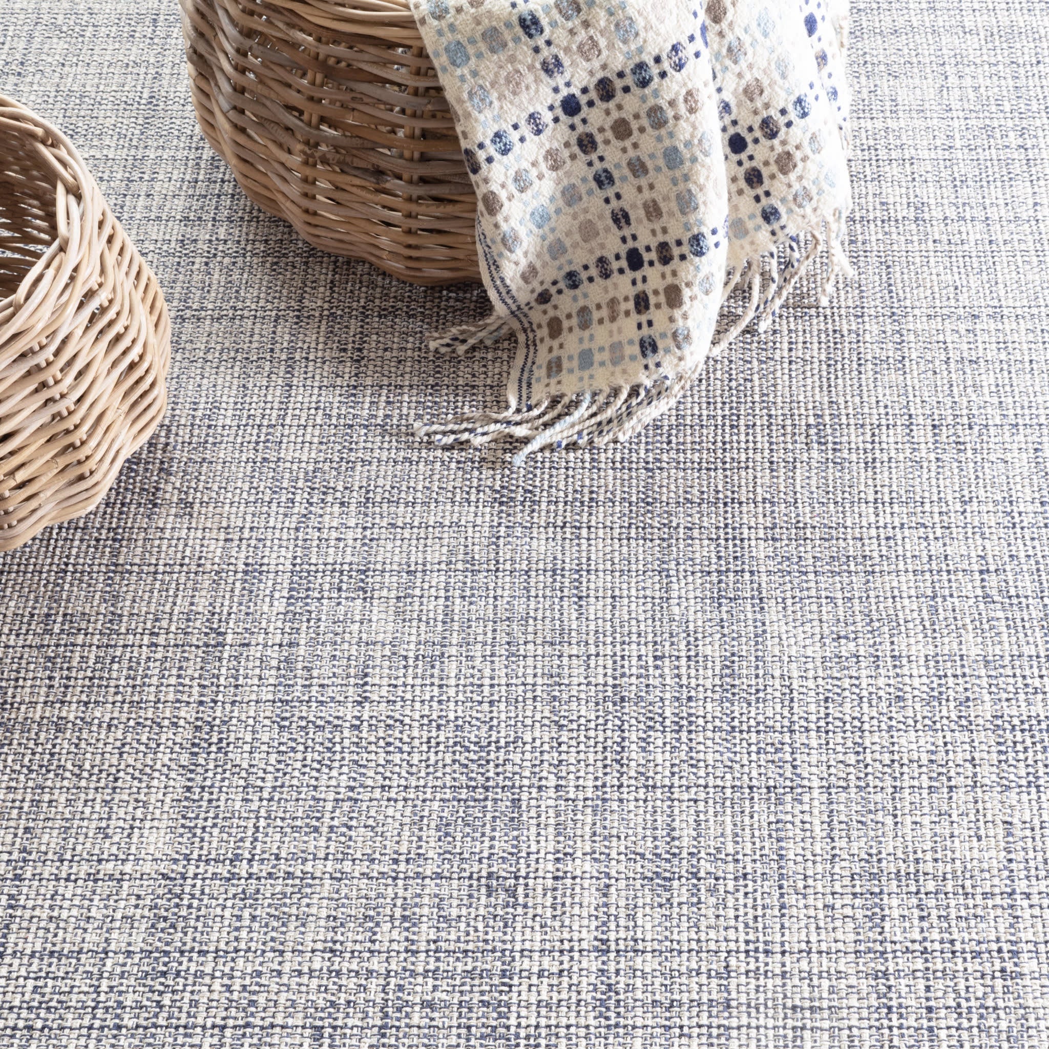 marled handwoven cotton rug | indigo marled handwoven cotton rug | indigo