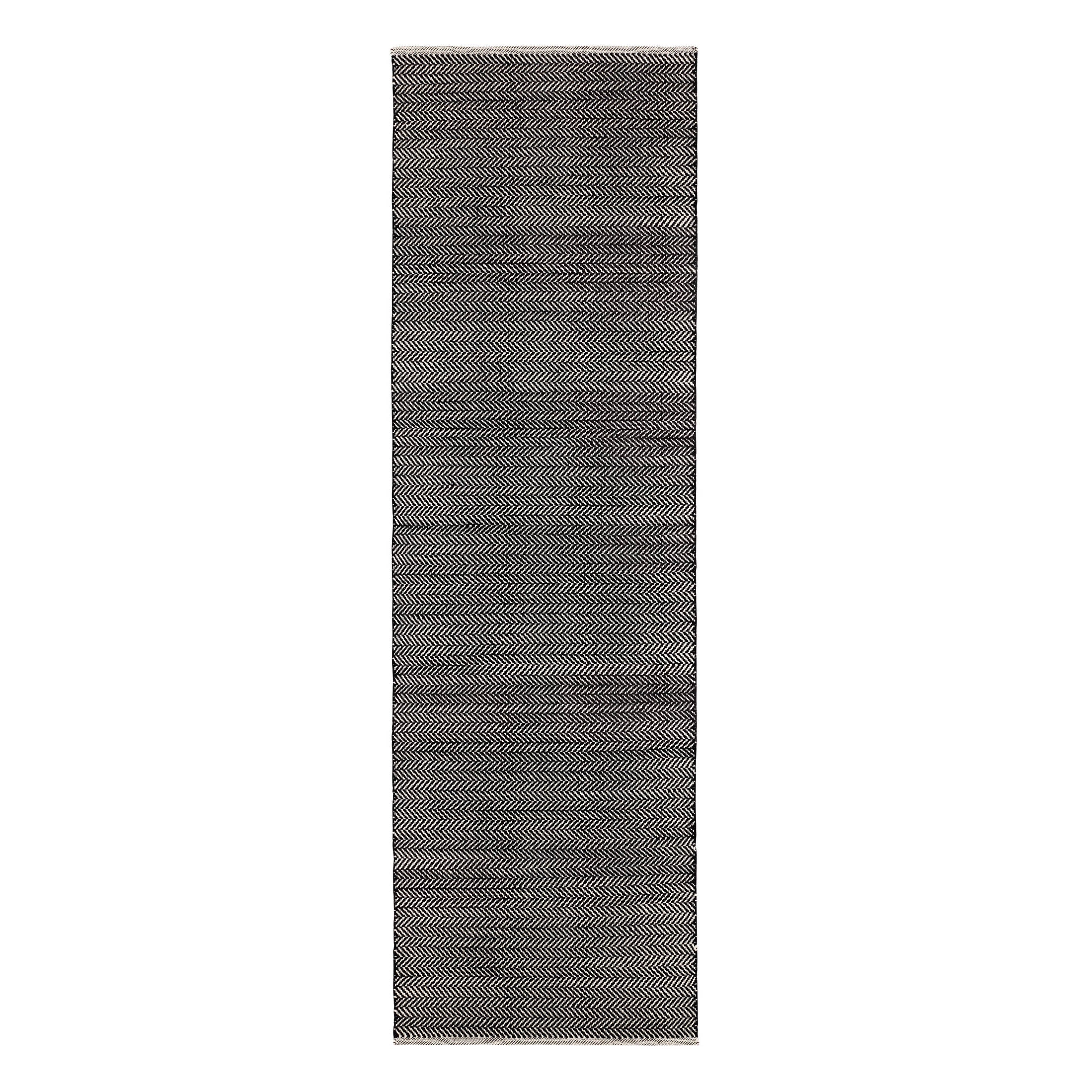 herringbone handwoven cotton rug | black herringbone handwoven cotton rug | black