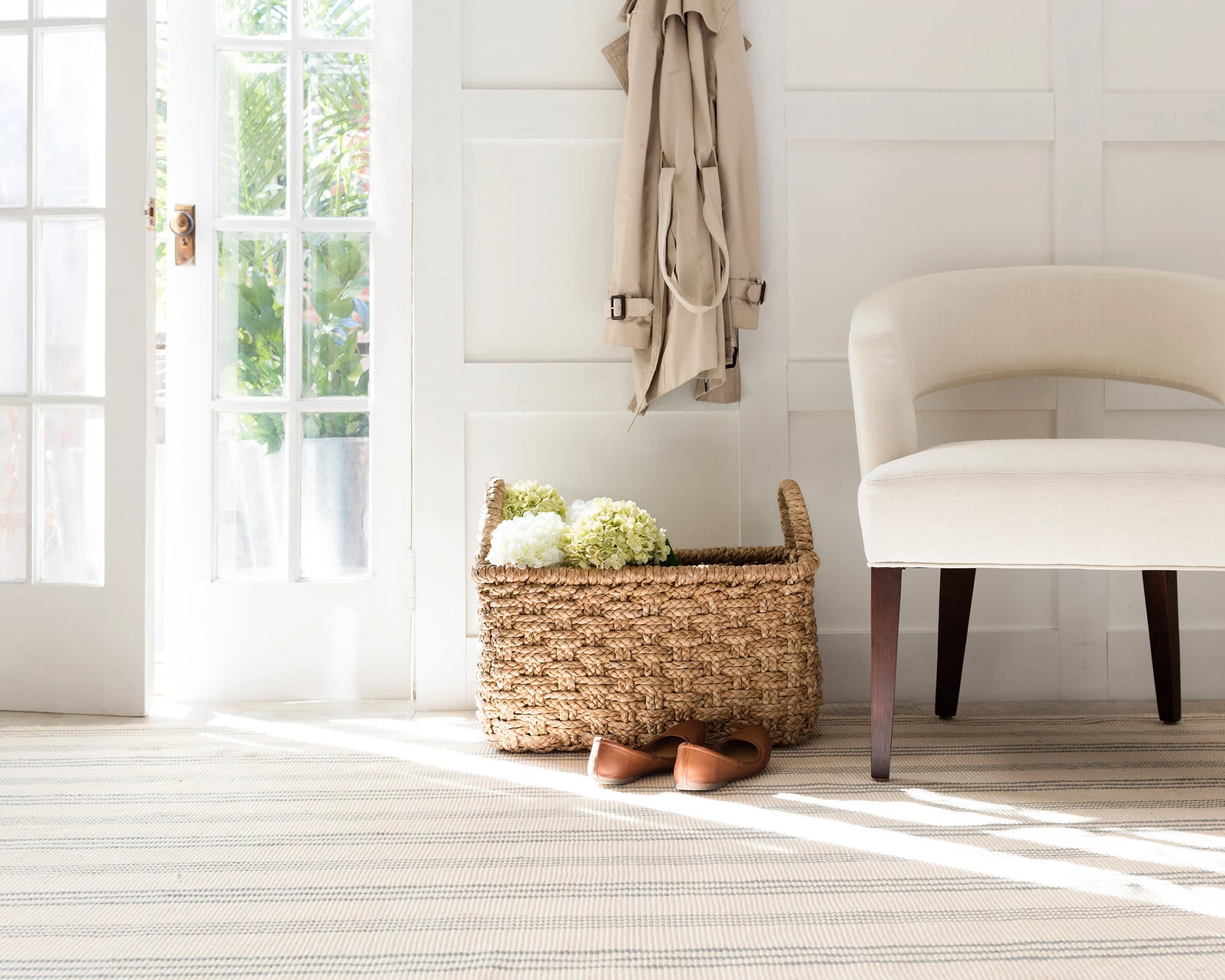 swedish stripe handwoven cotton rug | blue swedish stripe handwoven cotton rug | blue