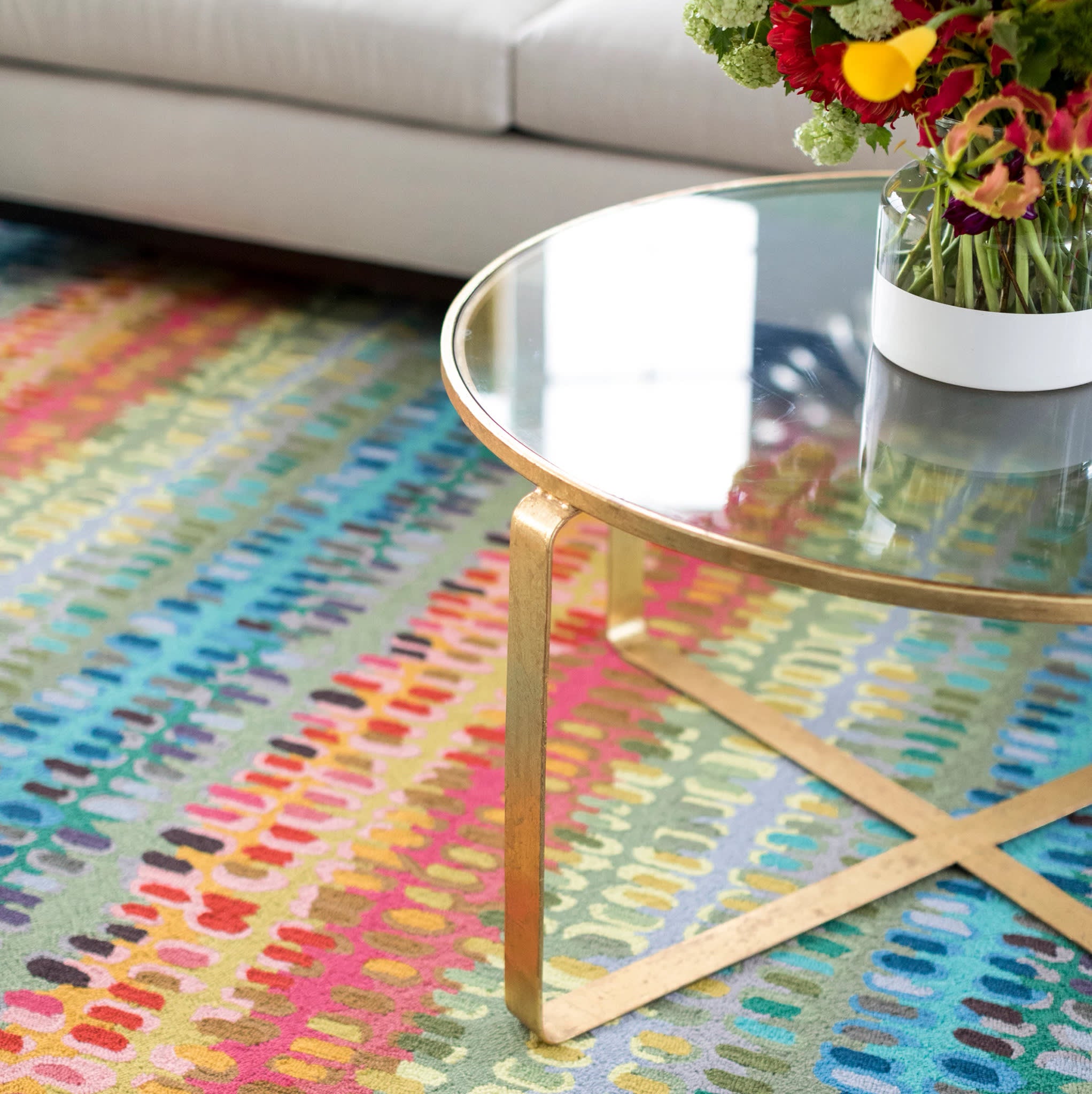 paint chip hand micro hooked wool rug | multi paint chip hand micro hooked wool rug | multi