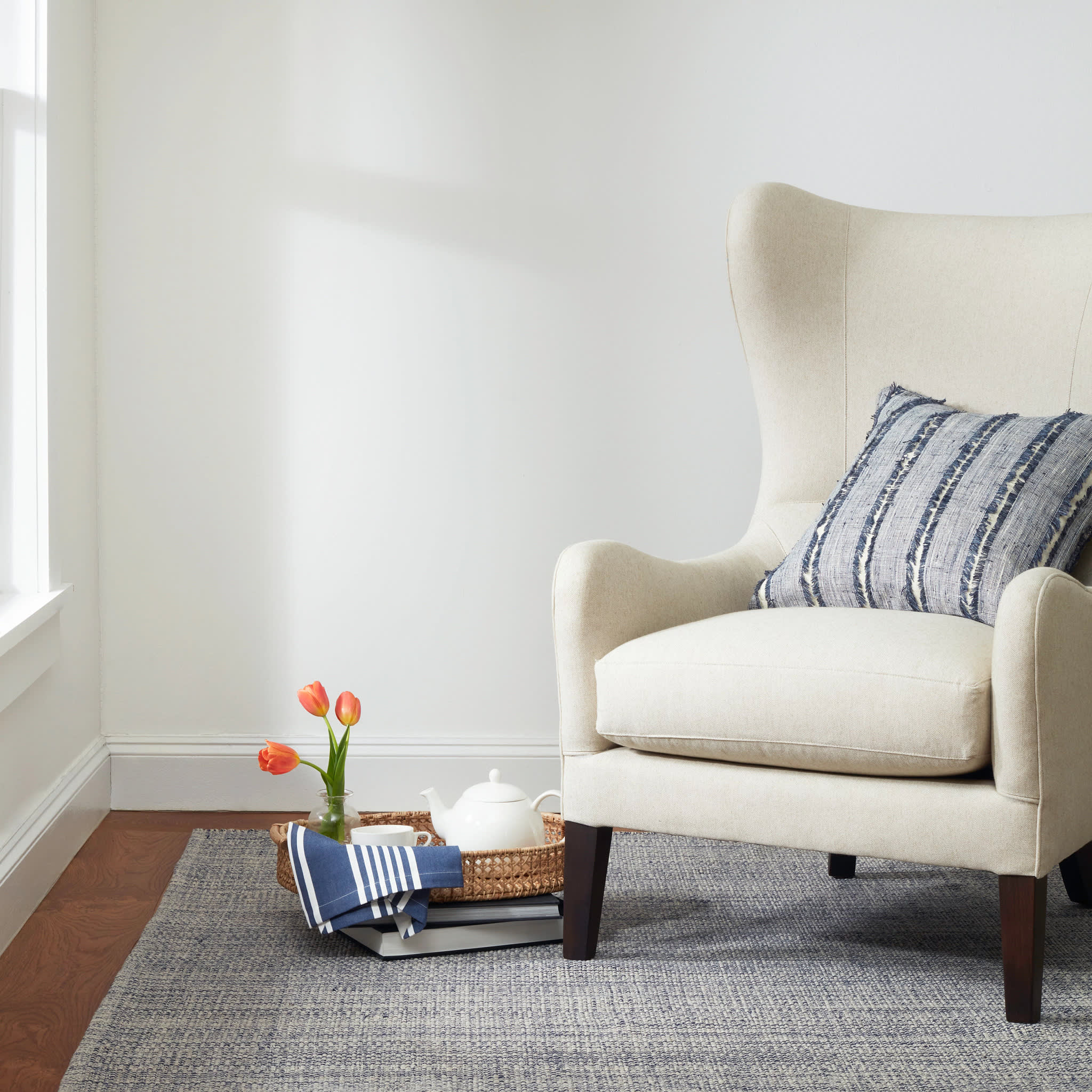 marled handwoven cotton rug | indigo marled handwoven cotton rug | indigo
