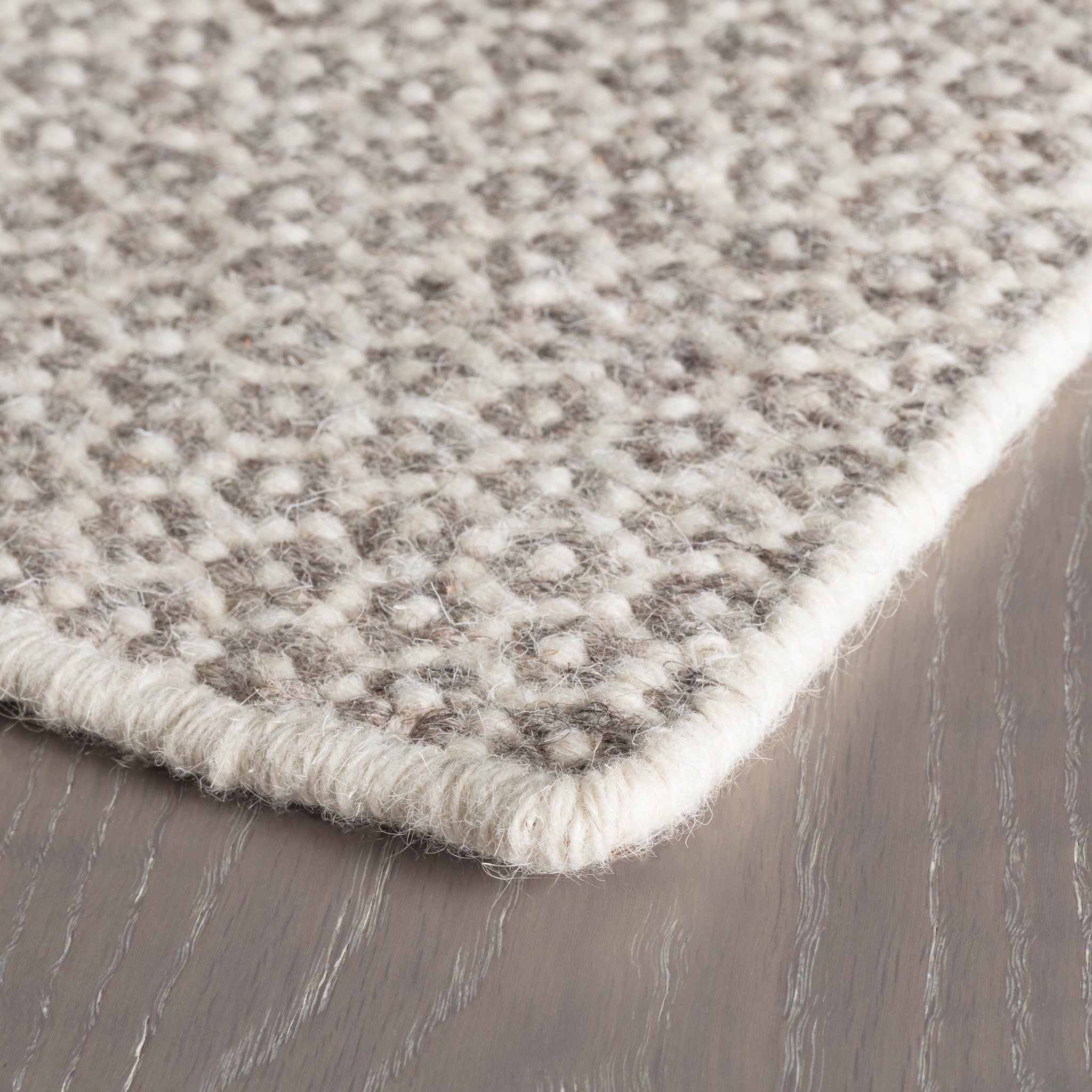 honeycomb handwoven wool rug | ivory/grey honeycomb handwoven wool rug | ivory/grey