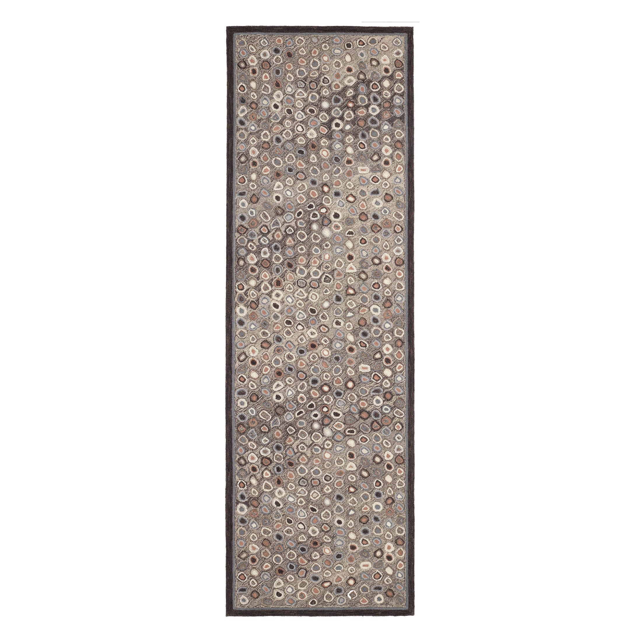 cat's paw hand micro hooked wool rug | grey cat's paw hand micro hooked wool rug | grey