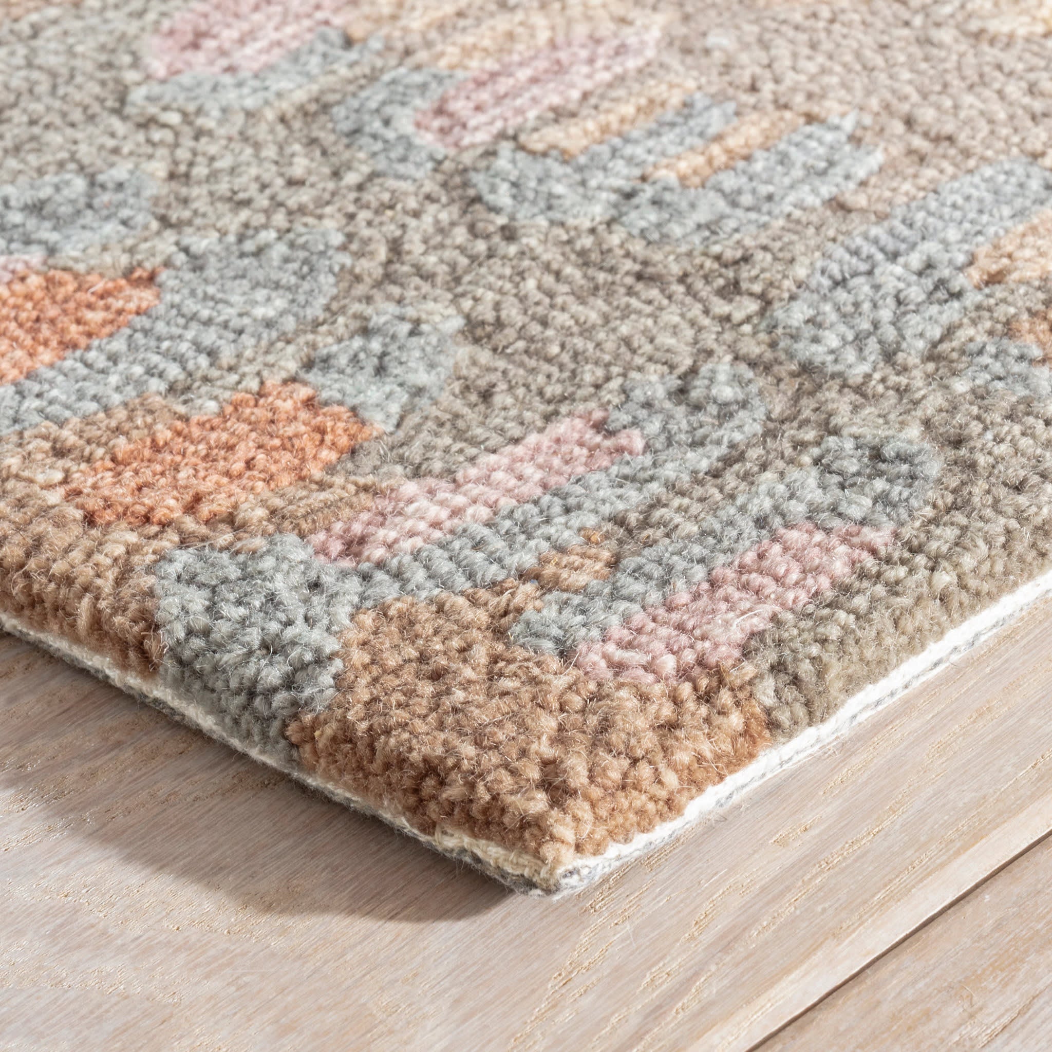 paint chip hand micro hooked wool rug | stone paint chip hand micro hooked wool rug | stone