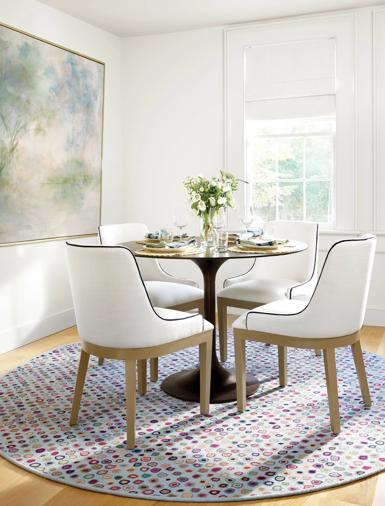 cat's paw hand micro hooked wool rug | blue cat's paw hand micro hooked wool rug | blue