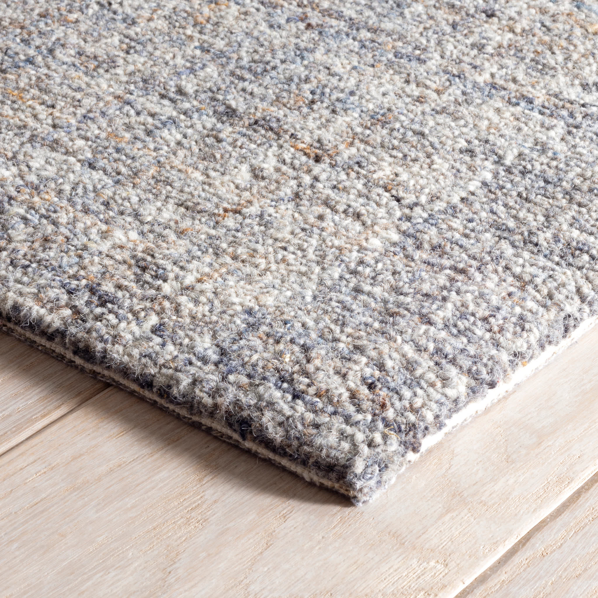 harris hand micro hooked wool rug | blue/brown harris hand micro hooked wool rug | blue/brown