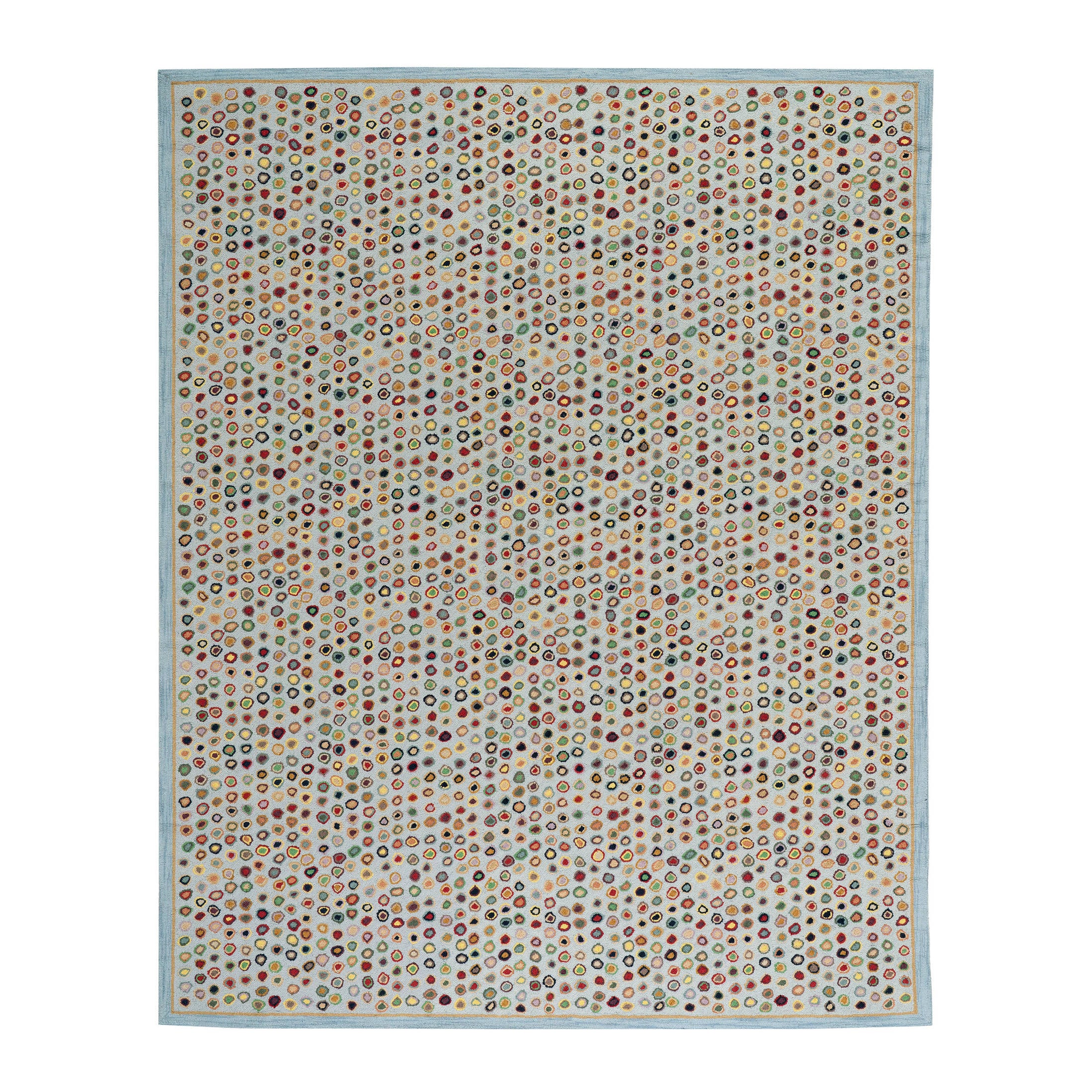 cat's paw hand micro hooked wool rug | blue cat's paw hand micro hooked wool rug | blue