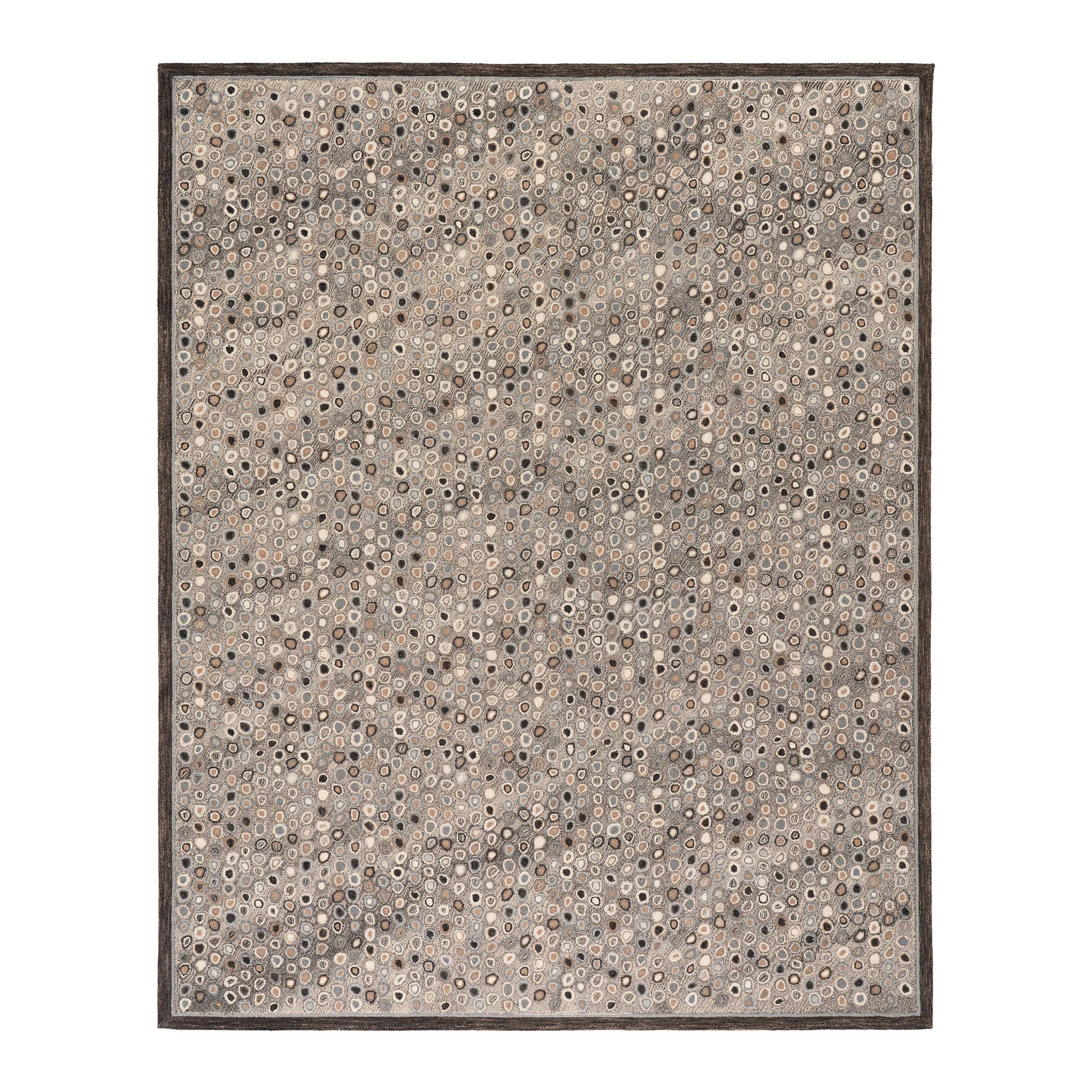 cat's paw hand micro hooked wool rug | grey cat's paw hand micro hooked wool rug | grey