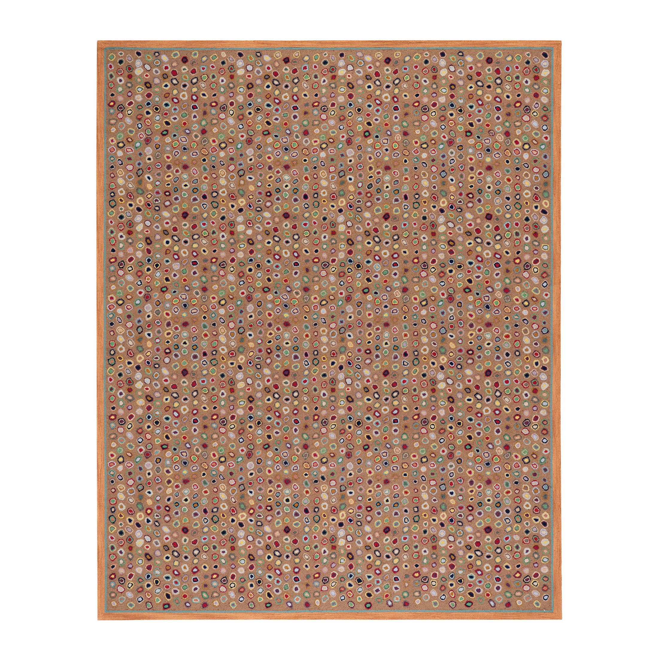 cat's paw hand micro hooked wool rug | brown cat's paw hand micro hooked wool rug | brown